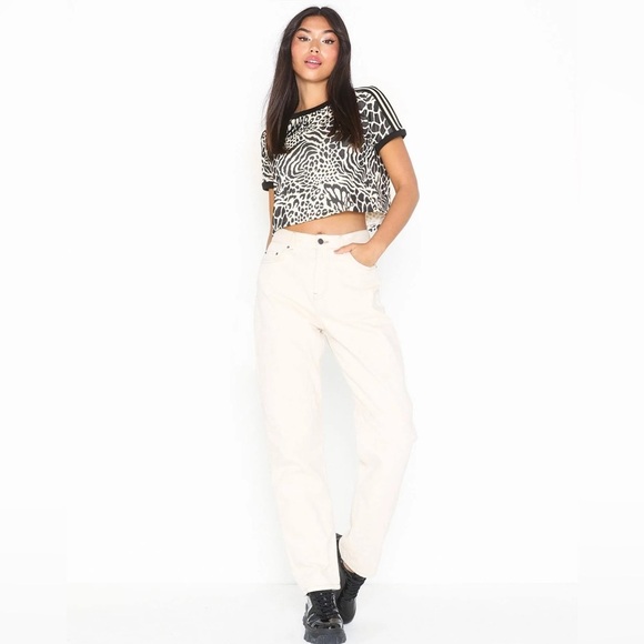 Adidas Animal Print Cropped Tee Zebra Leopard Pattern Urban Streetwear XS - Picture 5 of 8